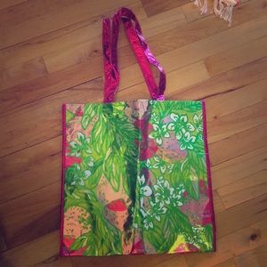 Metallic Lilly Pulitzer gift bag/ reusable tote